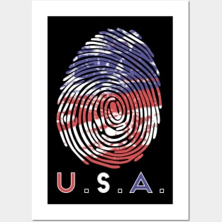 USA Fingerprint Posters and Art